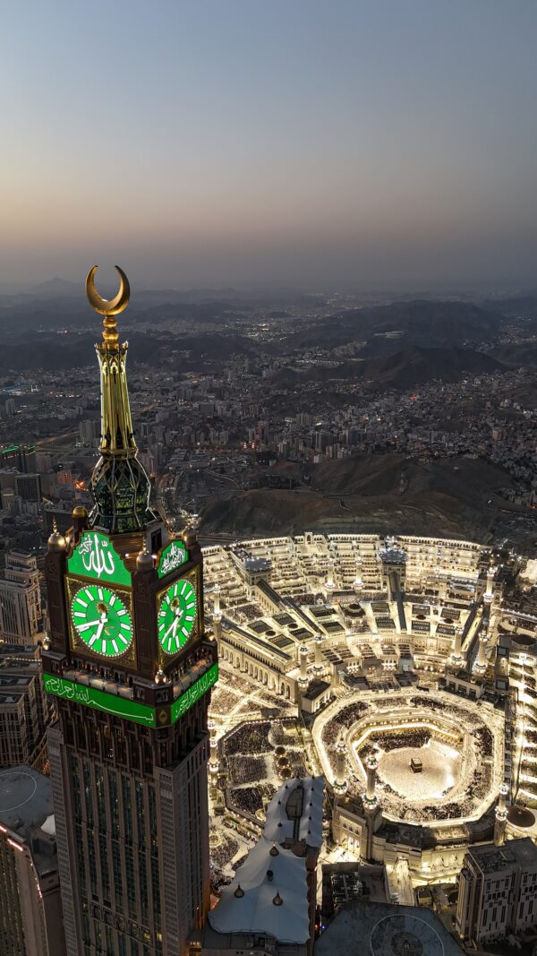 Aerial view Mecca skyline , Makkah city Saudi Arabia - Makkah Clock Tower Masjid Al Haram